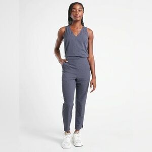 Athleta Sleeveless Brooklyn Textured Jumpsuit - Tonal Cheetah Print - 2